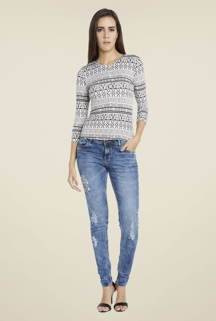 Globus White Printed Top Globus White Printed Top