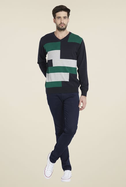 Globus Navy Solid Pullover Globus Navy Solid Pullover
