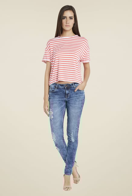 Globus Pink Striped Top Globus Pink Striped Top