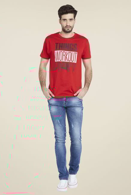 Globus Red Graphic Print T Shirt Globus Red Graphic Print T Shirt