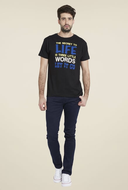 Globus Black Graphic Print T Shirt Globus Black Graphic Print T Shirt
