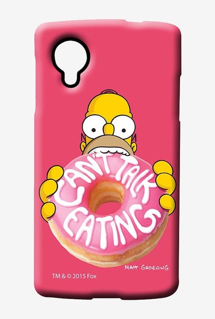 Simpsons Cant Talk Eating Pink Case for LG Nexus 5 Simpsons Cant Talk Eating Pink Case for LG Nexus 5