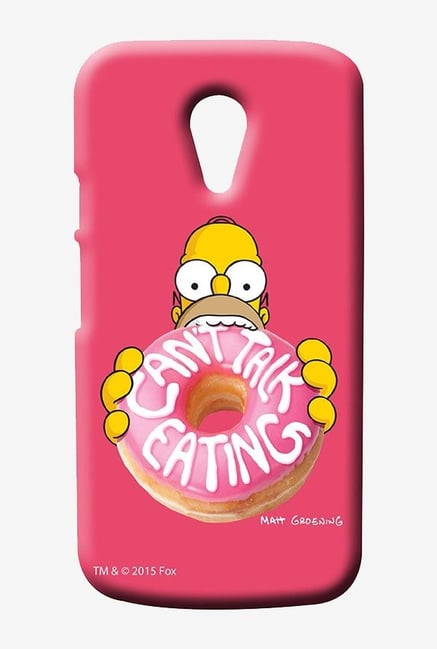 Simpsons Cant Talk Eating Pink Case for Moto G2 Simpsons Cant Talk Eating Pink Case for Moto G2