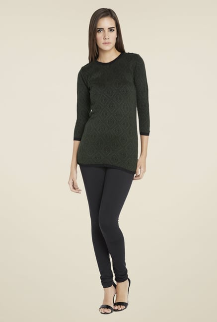 Globus Olive Printed Top Globus Olive Printed Top