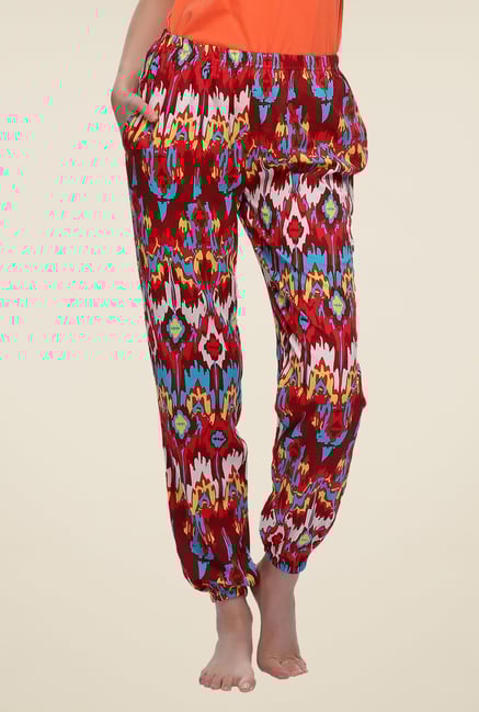 Clovia Red Printed Pyjamas Clovia Red Printed Pyjamas