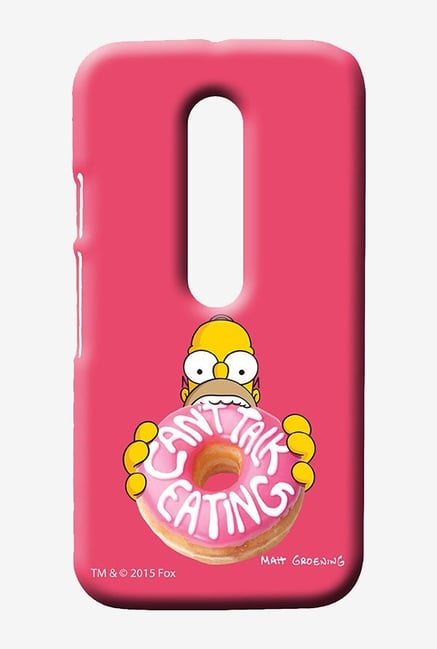 Simpsons Cant Talk Eating Pink Case for Moto G3 Simpsons Cant Talk Eating Pink Case for Moto G3