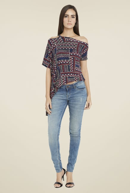 Globus Multicolor Abstract Print Top Globus Multicolor Abstract Print Top