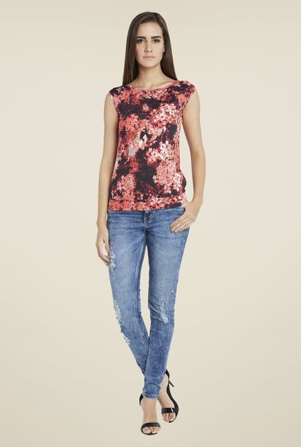 Globus Red Floral Print Top Globus Red Floral Print Top
