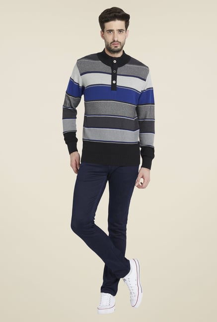 Globus Grey Striped Pullover Globus Grey Striped Pullover