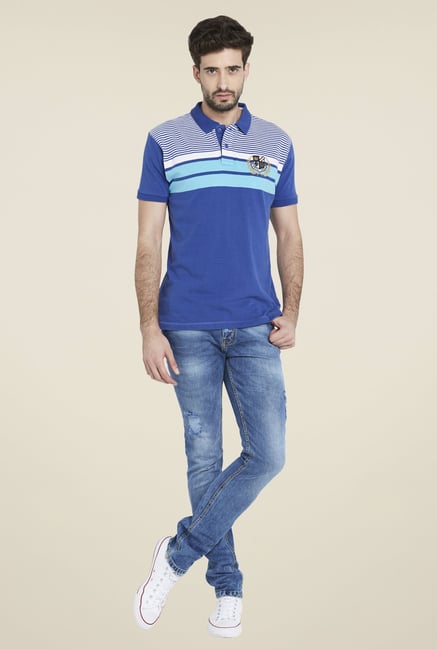 Globus Blue Striped Short Sleeve T Shirt Globus Blue Striped Short Sleeve T Shirt