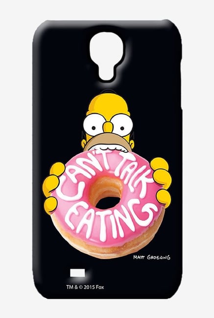 Simpsons Cant Talk Eating Black Case for Samsung S4 Simpsons Cant Talk Eating Black Case for Samsung S4