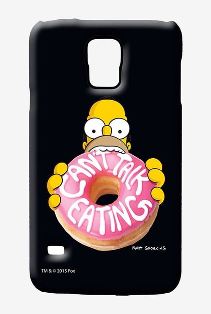 Simpsons Cant Talk Eating Black Case for Samsung S5 Simpsons Cant Talk Eating Black Case for Samsung S5