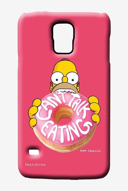 Simpsons Cant Talk Eating Pink Case for Samsung S5 Simpsons Cant Talk Eating Pink Case for Samsung S5