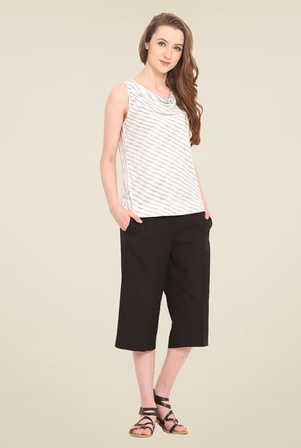 Saiesta Solid Black Culotte Capri Saiesta Solid Black Culotte Capri