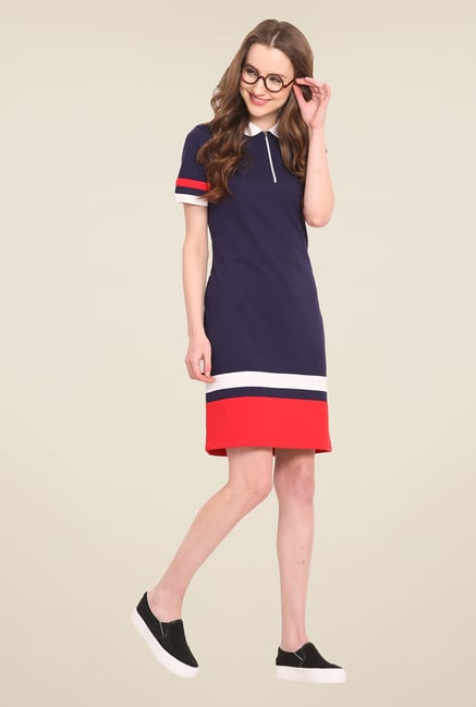 Saiesta Navy Solid Dress Saiesta Navy Solid Dress
