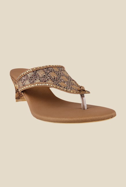 Mochi Antique Gold Thong Sandals Mochi Antique Gold Thong Sandals