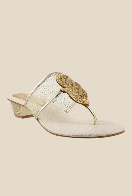 Mochi Golden T-Strap Sandals Mochi Golden T-Strap Sandals