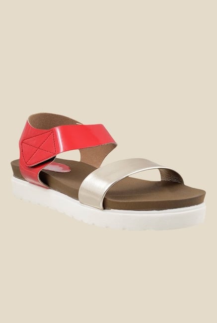 Mochi Red Ankle Strap Sandals Mochi Red Ankle Strap Sandals