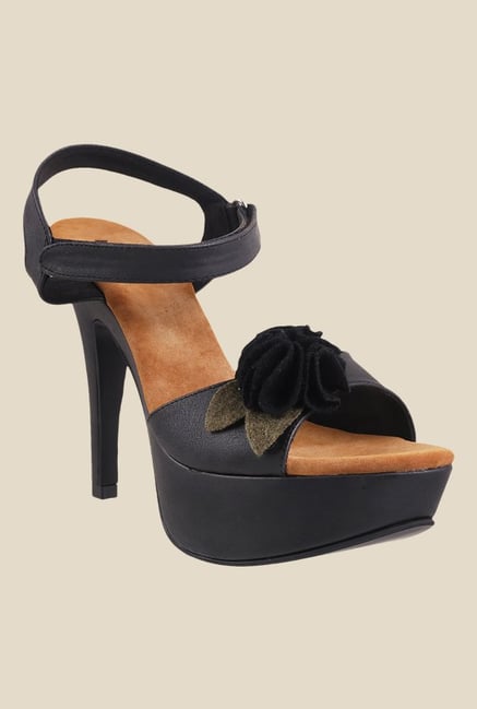 Mochi Black Ankle Strap Stilettos Mochi Black Ankle Strap Stilettos
