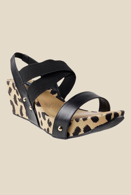 Mochi Black Sling Back Wedges Mochi Black Sling Back Wedges