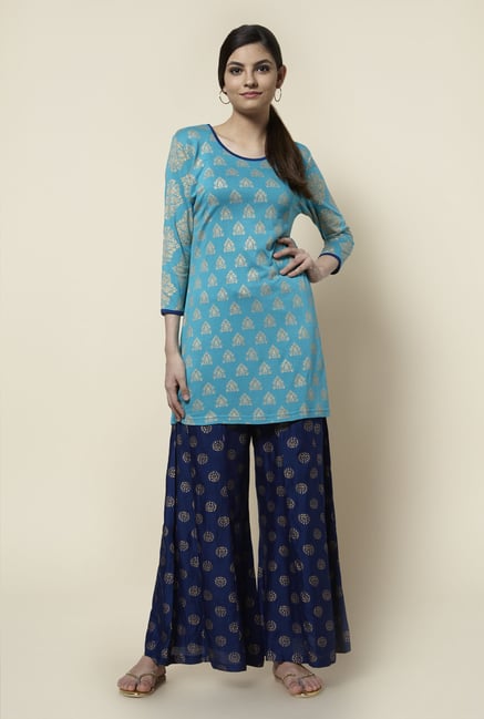 Zudio Turquoise Slim Fit Kurta Zudio Turquoise Slim Fit Kurta