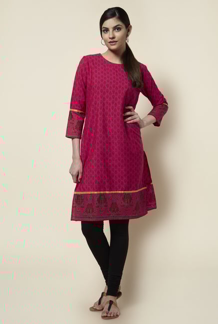 Zudio Fuchsia Printed Kurta Zudio Fuchsia Printed Kurta