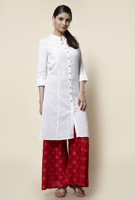 Zudio White Printed Kurta Zudio White Printed Kurta