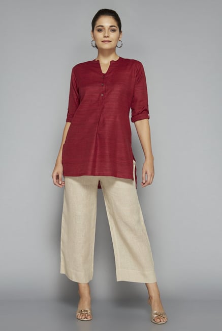 Zuba by Westside Red Solid Kurti Zuba by Westside Red Solid Kurti