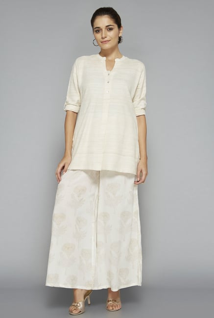 Zuba by Westside Off White Solid Kurti Zuba by Westside Off White Solid Kurti