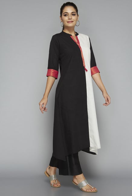 Utsa by Westside Black & White Solid Kurta Utsa by Westside Black & White Solid Kurta