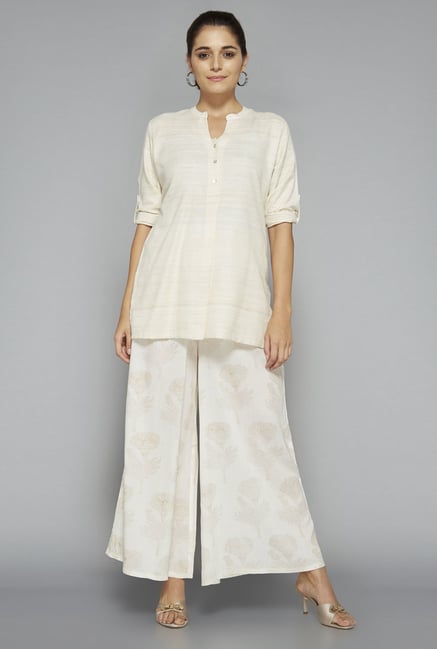 Zuba by Westside Ecru Printed Palazzo Zuba by Westside Ecru Printed Palazzo