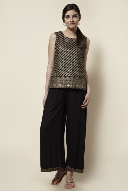 Zudio Black Solid Palazzo Zudio Black Solid Palazzo