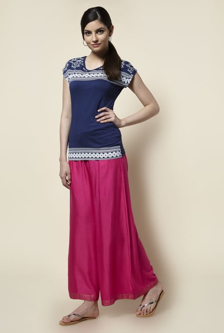 Zudio Fuchsia Solid Palazzo Zudio Fuchsia Solid Palazzo