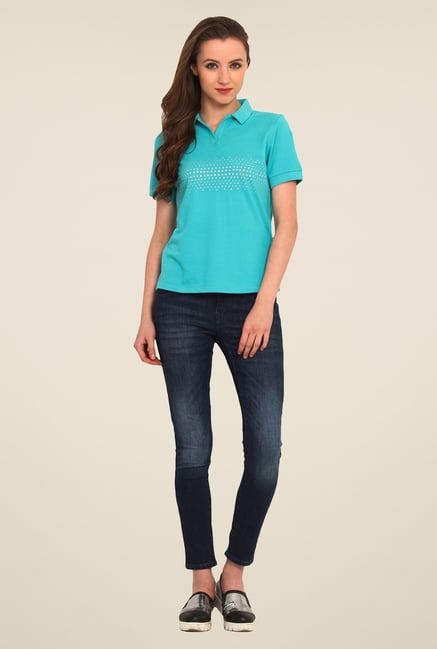Saiesta Blue Solid Top Saiesta Blue Solid Top