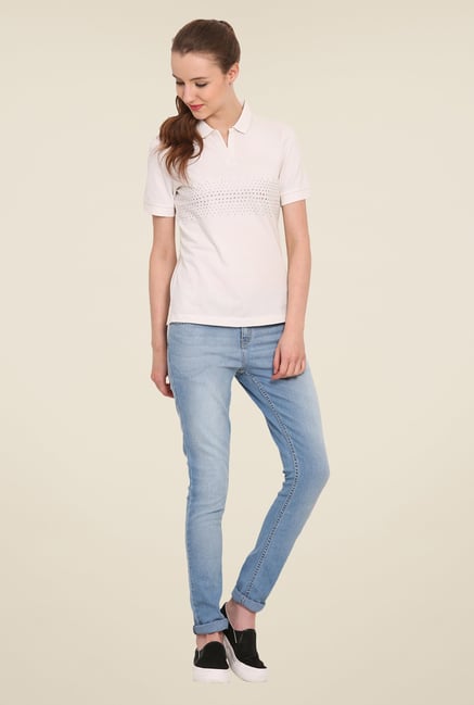 Saiesta White Solid T Shirt Saiesta White Solid T Shirt