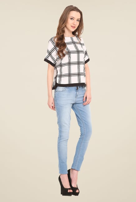 Saiesta White Checks Top Saiesta White Checks Top