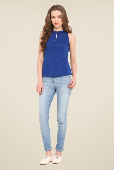 Saiesta Blue Solid Top Saiesta Blue Solid Top