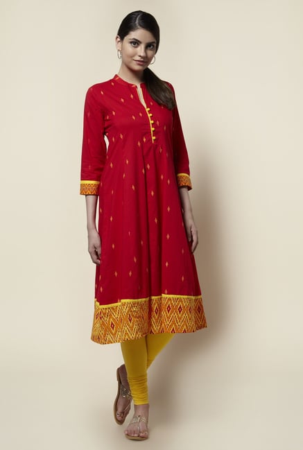 Zudio Red Printed Anarkali Kurta Zudio Red Printed Anarkali Kurta