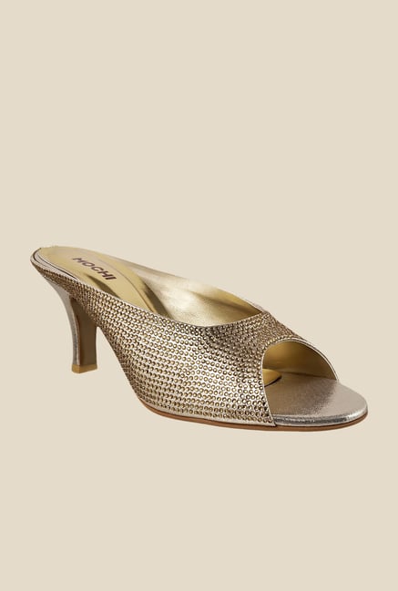Mochi Golden Stiletto Heeled Sandals Mochi Golden Stiletto Heeled Sandals