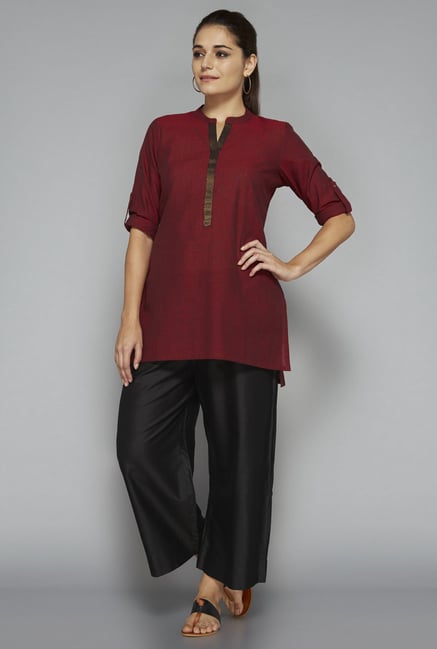 Utsa by Westside Maroon Solid Kurti Utsa by Westside Maroon Solid Kurti