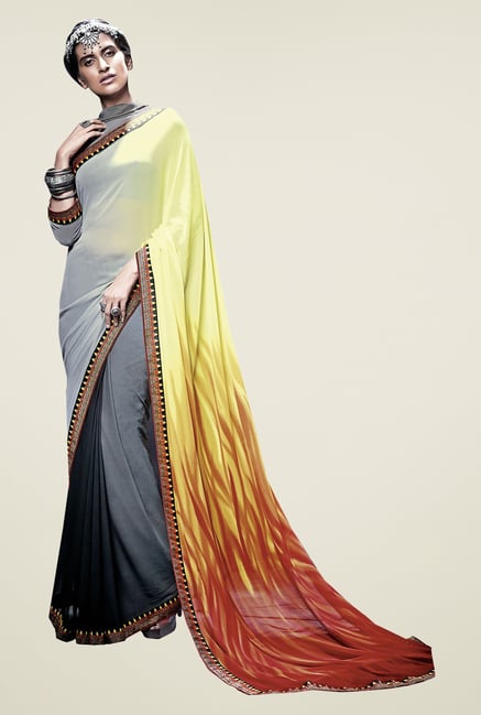 Ishin Multicolor Faux Georgette Printed Saree Ishin Multicolor Faux Georgette Printed Saree