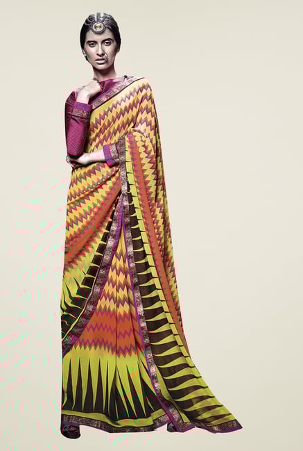 Ishin Multicolor Faux Georgette Printed Saree Ishin Multicolor Faux Georgette Printed Saree