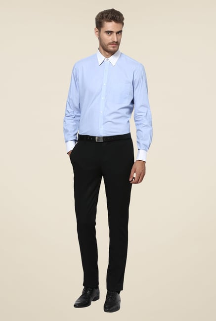 Turtle Light Blue Solid Slim-fit Shirt Turtle Light Blue Solid Slim-fit Shirt