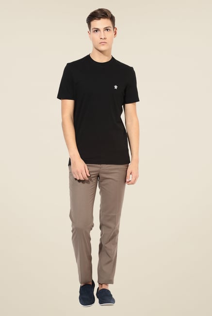 Turtle Beige Mid Rise Solid Trousers Turtle Beige Mid Rise Solid Trousers