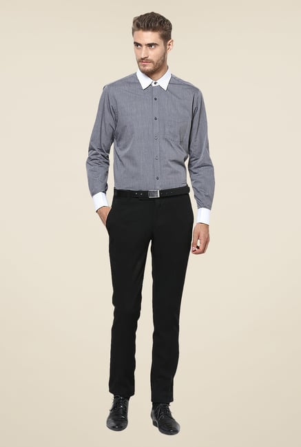 Turtle Grey Textured Cotton Shirt Turtle Grey Textured Cotton Shirt