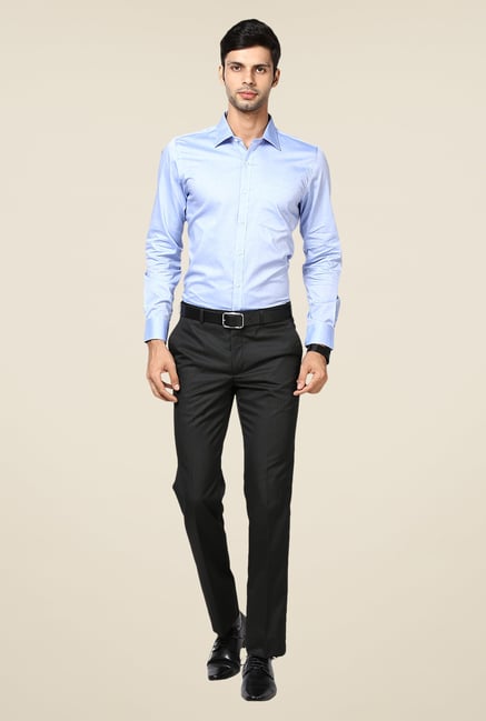 Turtle Sky Blue Solid Slim-fit Shirt Turtle Sky Blue Solid Slim-fit Shirt