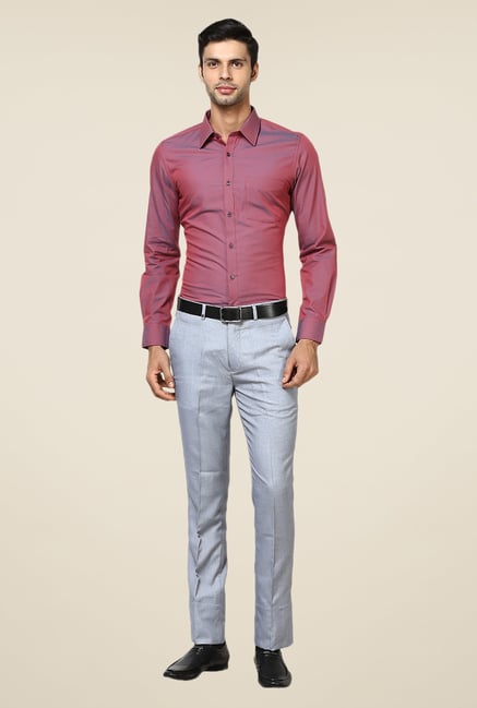 Turtle Maroon Solid Slim-fit Shirt Turtle Maroon Solid Slim-fit Shirt
