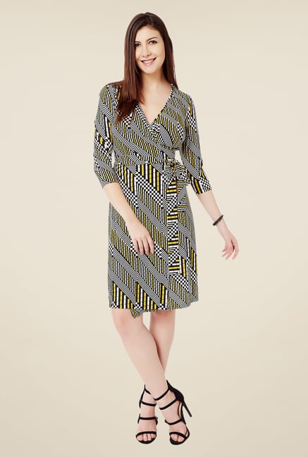 Avirate Multicolor Printed Wrap Dress Avirate Multicolor Printed Wrap Dress