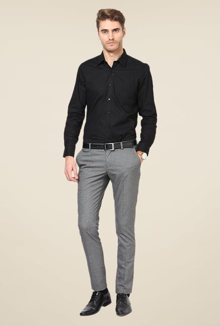 Turtle Black Solid Slim-fit Shirt Turtle Black Solid Slim-fit Shirt