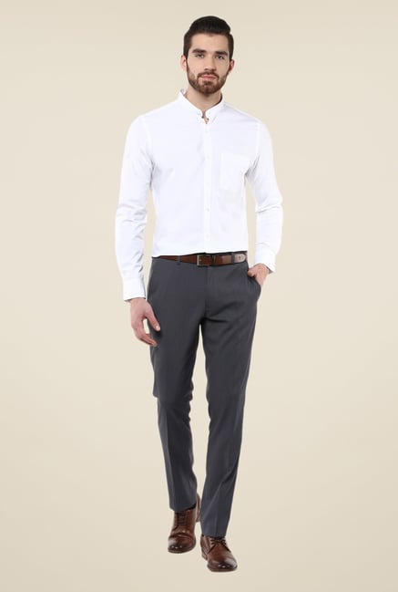 Turtle White Solid Slim-fit Shirt Turtle White Solid Slim-fit Shirt